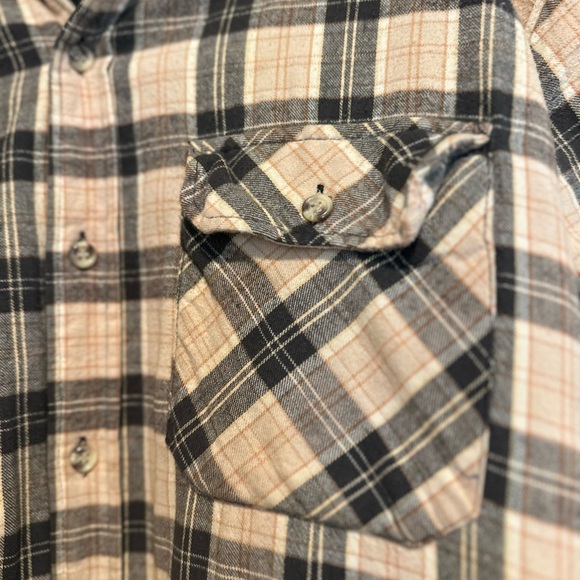 VTG 80s/90s Lee Tan Black Quilted Lined Tartan Plaid Button Up Shacket. - Picture 9 of 10